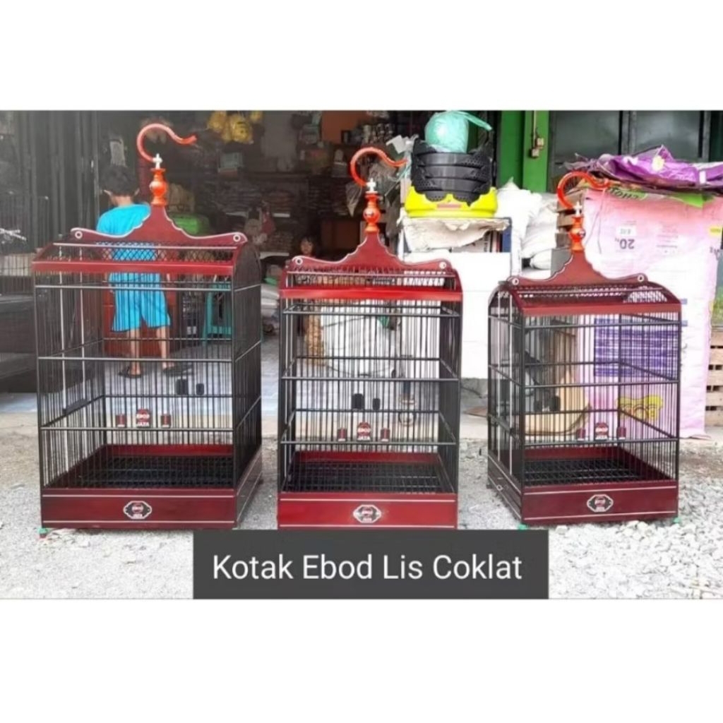 (KARGO) KANDANG SANGKAR KOTAK LIS EBOD JAYA COKLAT