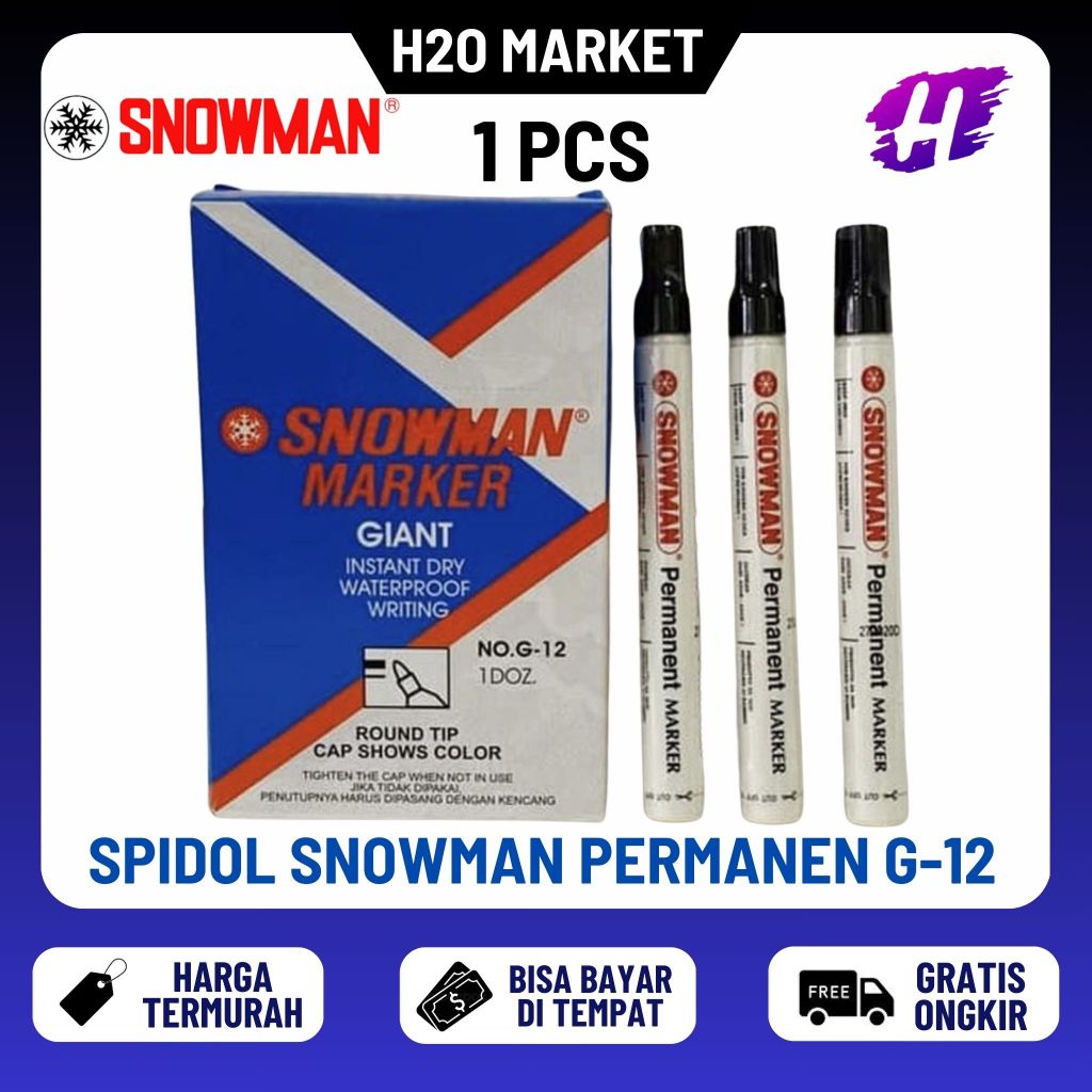 

Spidol Snowman Permanen G 12 / Snowman Permanent Marker G 12 - PCS