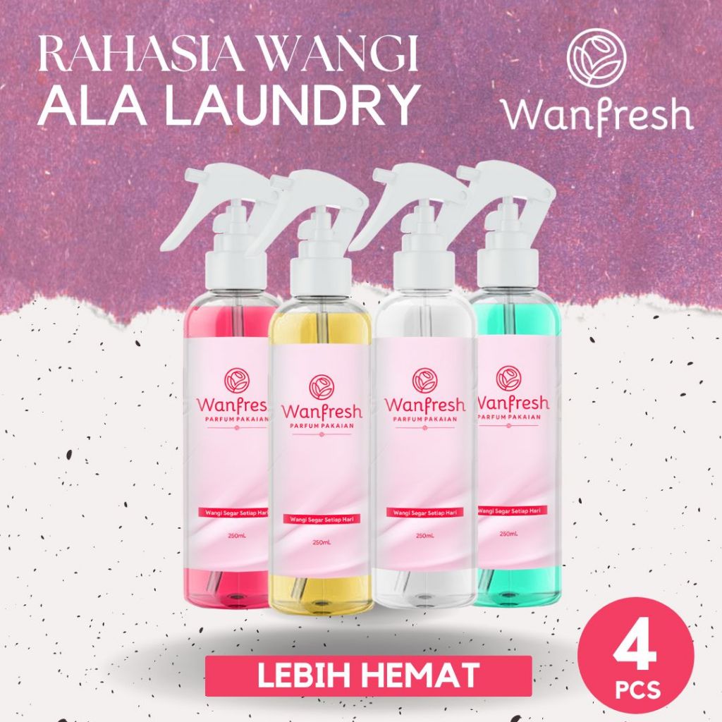 "WANFRESH 4 PCS" Pewangi Pakaian Laundry Wangi Parfum Tahan Lama