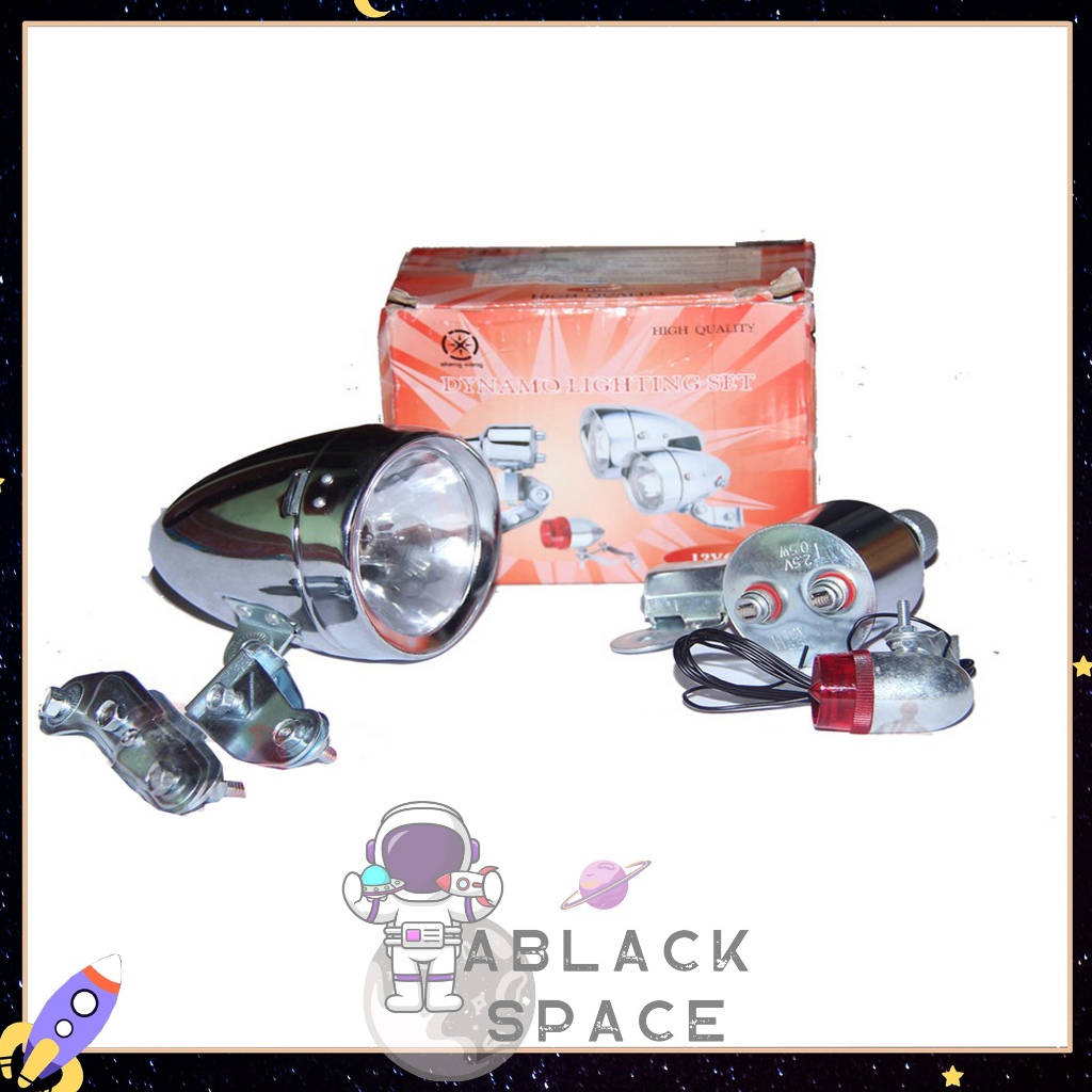 Lampu dinamo Depan Sepeda Onthel Ontel Fullset kuno