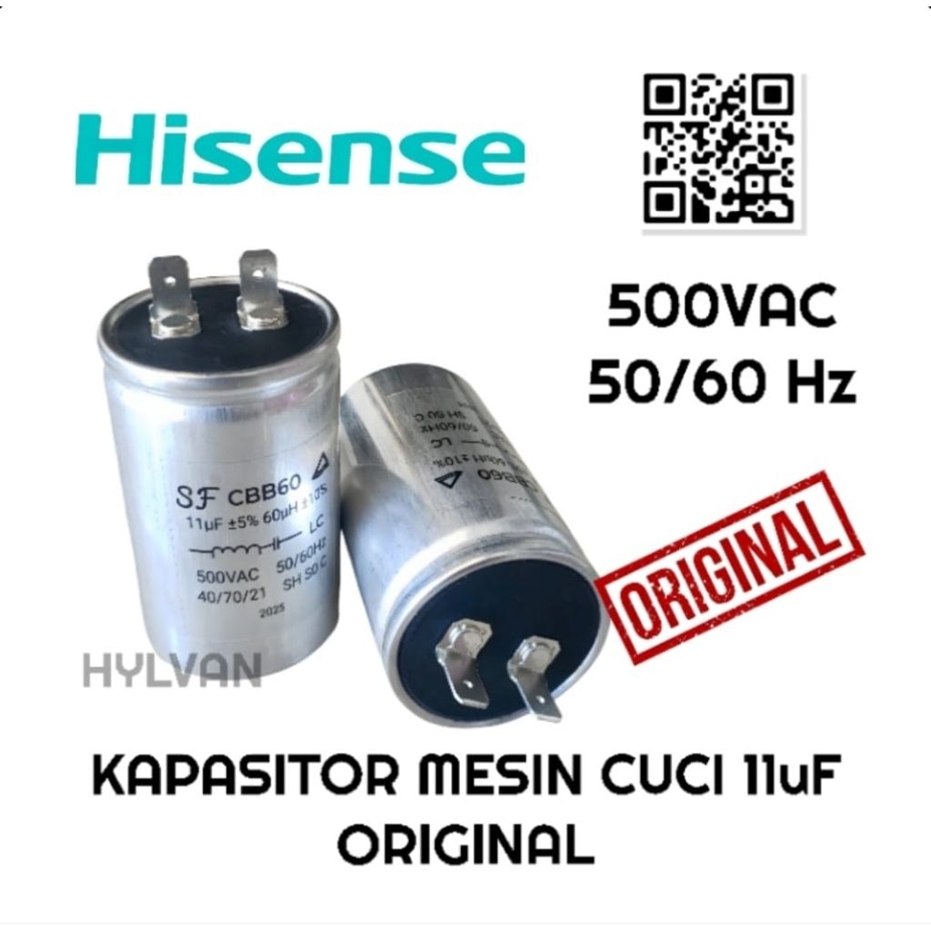 KAPASITOR MESIN CUCI 1 TABUNG HISENSE TOP LOADING
