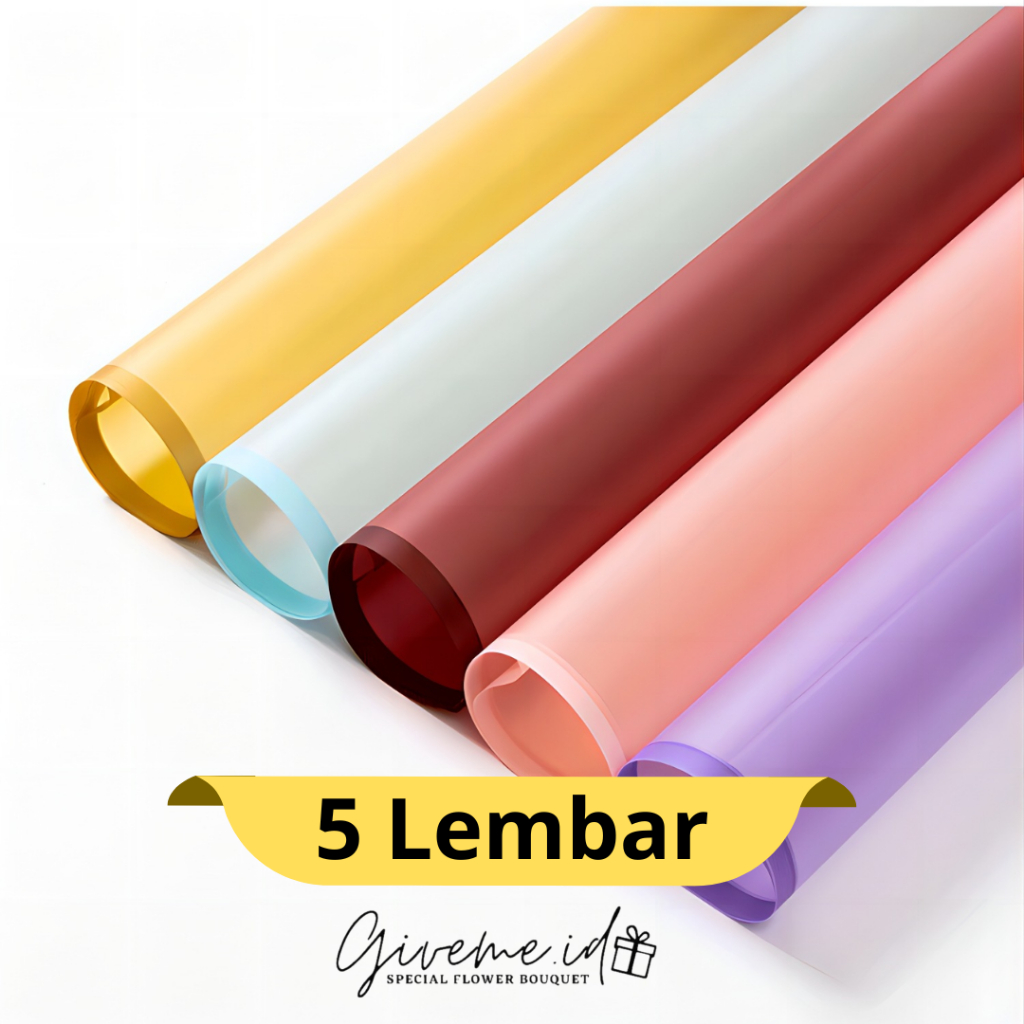 

Cellophane List Warna 5 LEMBAR ECER Frame Kertas Buket Bunga Korean Wraping Paper Florist