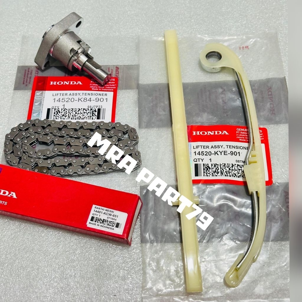 Tonjokan keteng Racing K84+Karet tensioner KSP+Rantai keteng KCW Megapro new mono Fi Verza 150 CB Ve