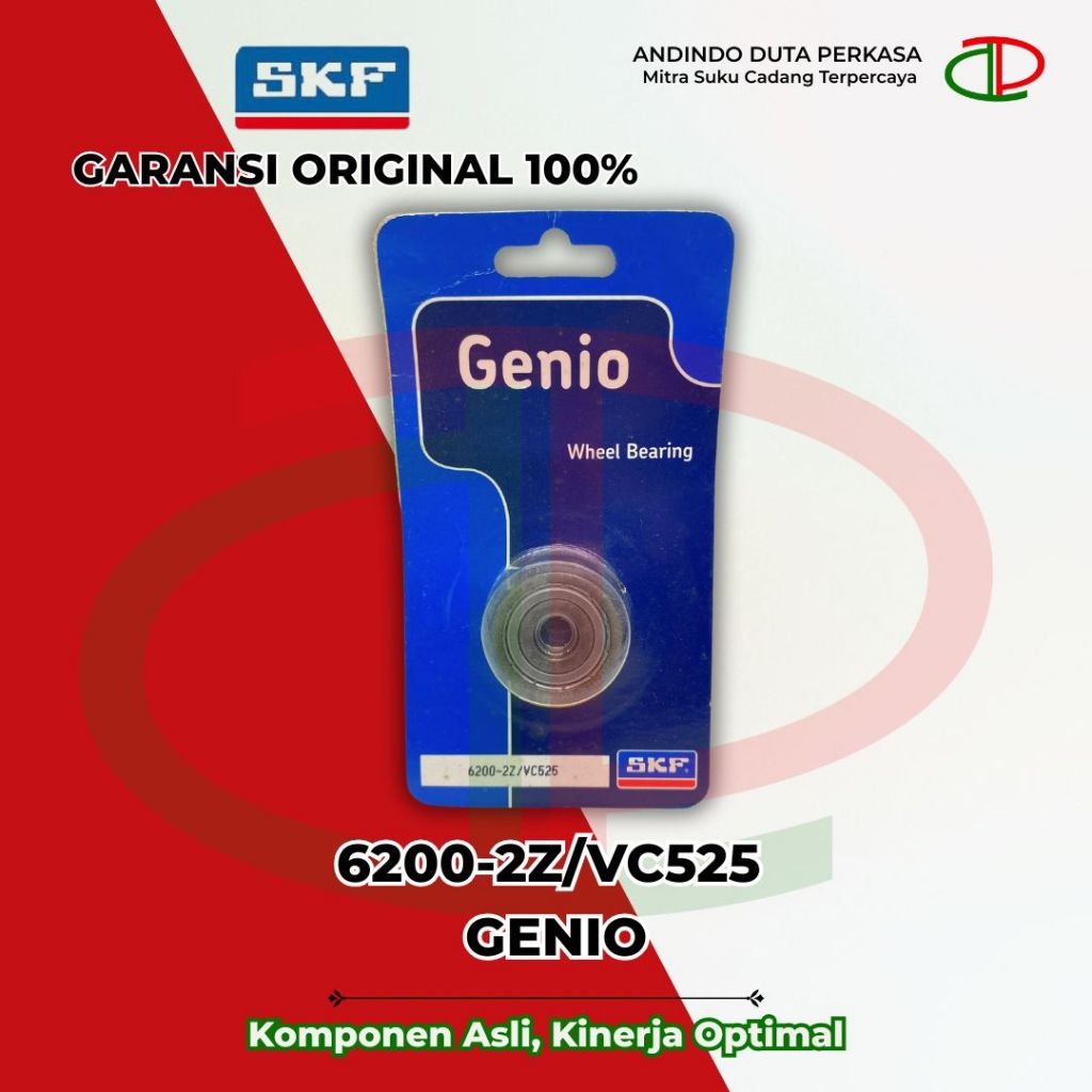 Bearing Laher Roda Motor 6200 2Z VC525 SKF GENIO ASLI ORIGINAL