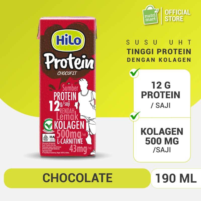 

1 Pack - HiLo Protein Chocofit UHT 190 ml – Susu Tinggi Protein dengan Collagen Rasa Cokelat
