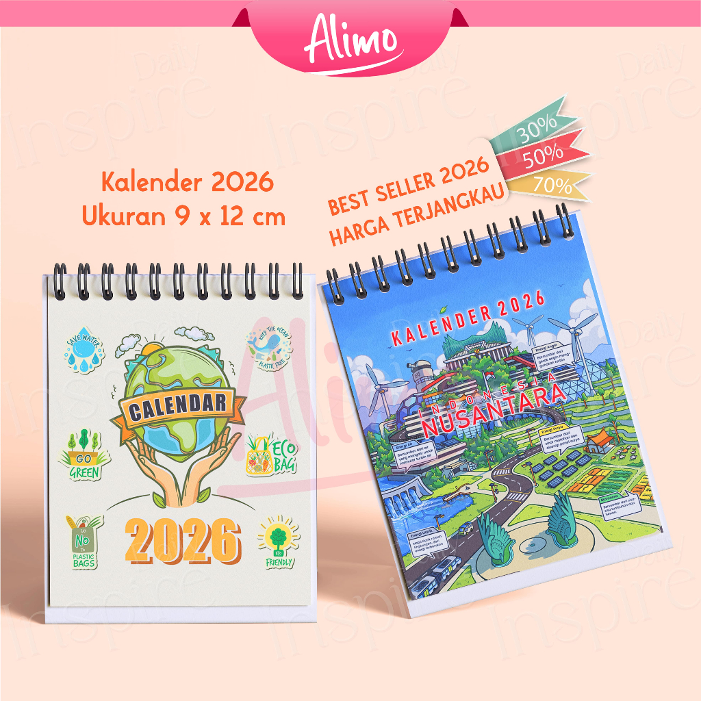 

Alimo Kalender Meja 2026 - Kalender Aesthetic 2026 - Kalender 2026 Banyak Motif Suvenir Kalender