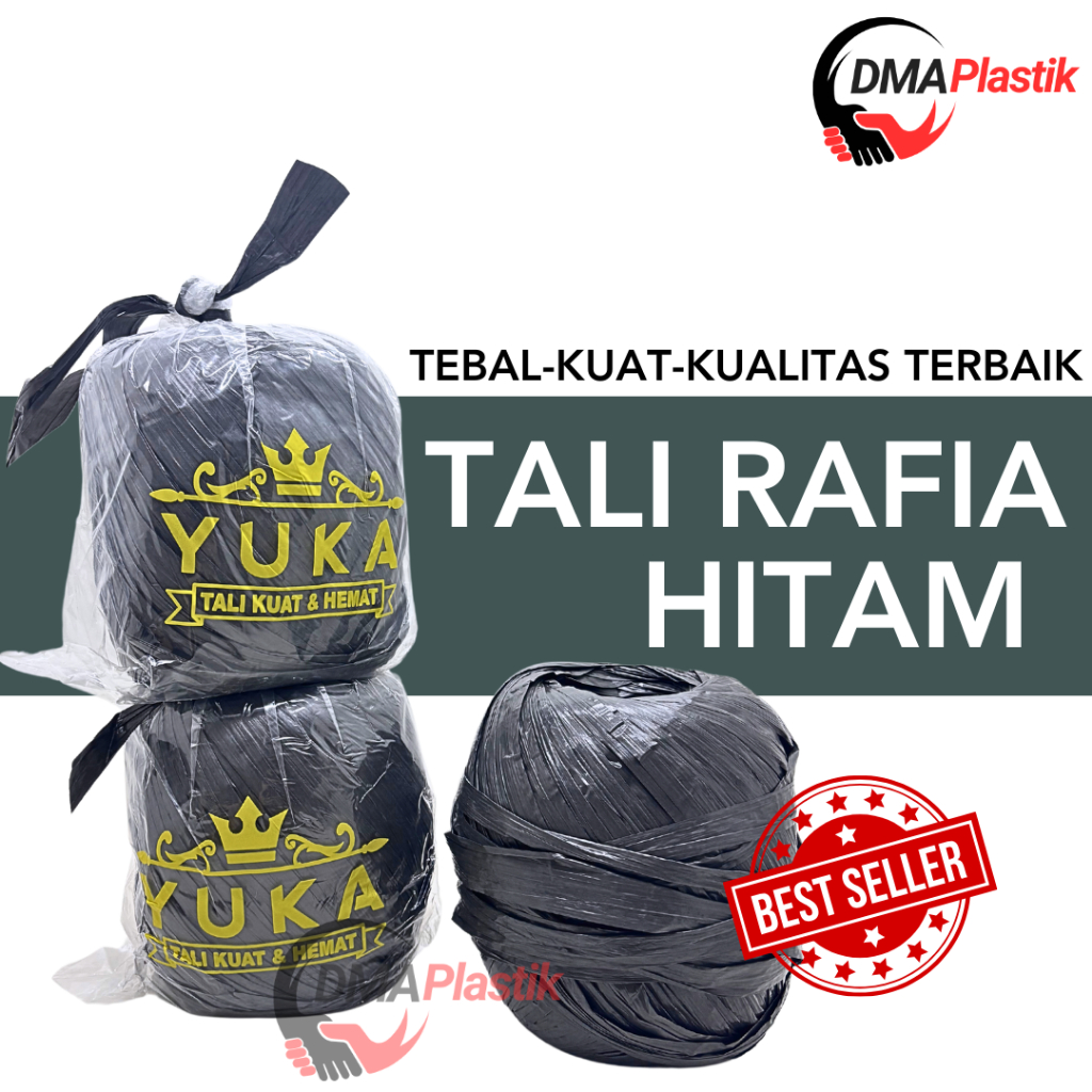 

Tali Rafia Hitam / Tali Plastik Rapia Kuat /Tali Ikat