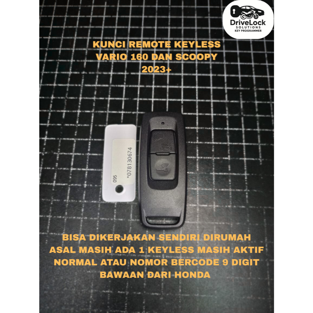 KUNCI REMOTE KEYLESS VARIO 160 DAN SCOOPY 2023 + BERGARANSI