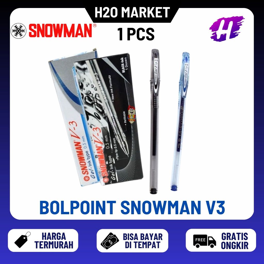 

Pulpen Snowman V3 Pen gel 0.5mm Bulpen Bolpoin (1 Pcs)