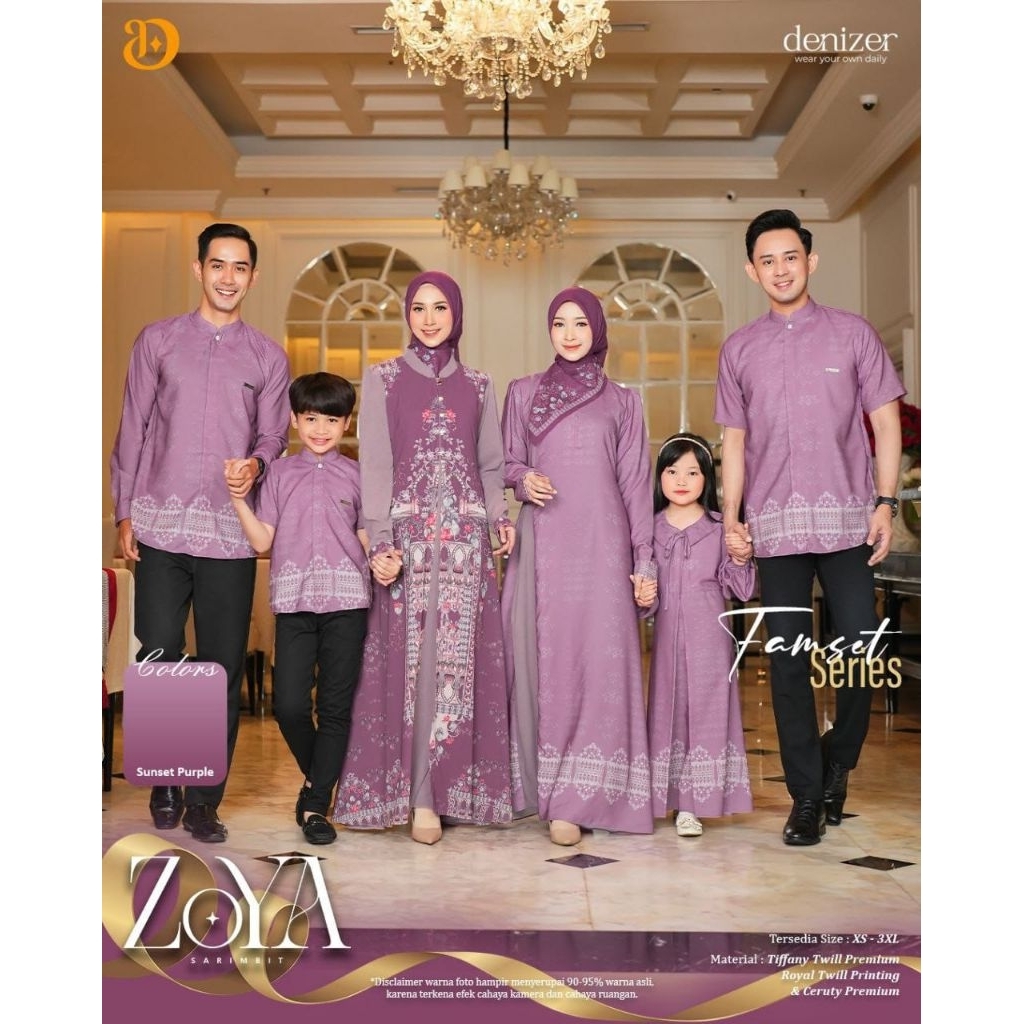 Po‼️ Denizer Daily Seragam Keluarga Sarimbit Zoya Mewah Motif Kekinian Premium /Terbatas
