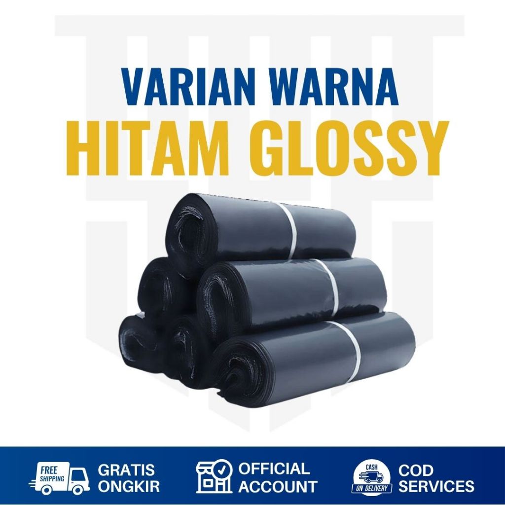 

Plastik Packing Polymailer 17x30 Warna Hitam Glossy isi 100 pcs Murah