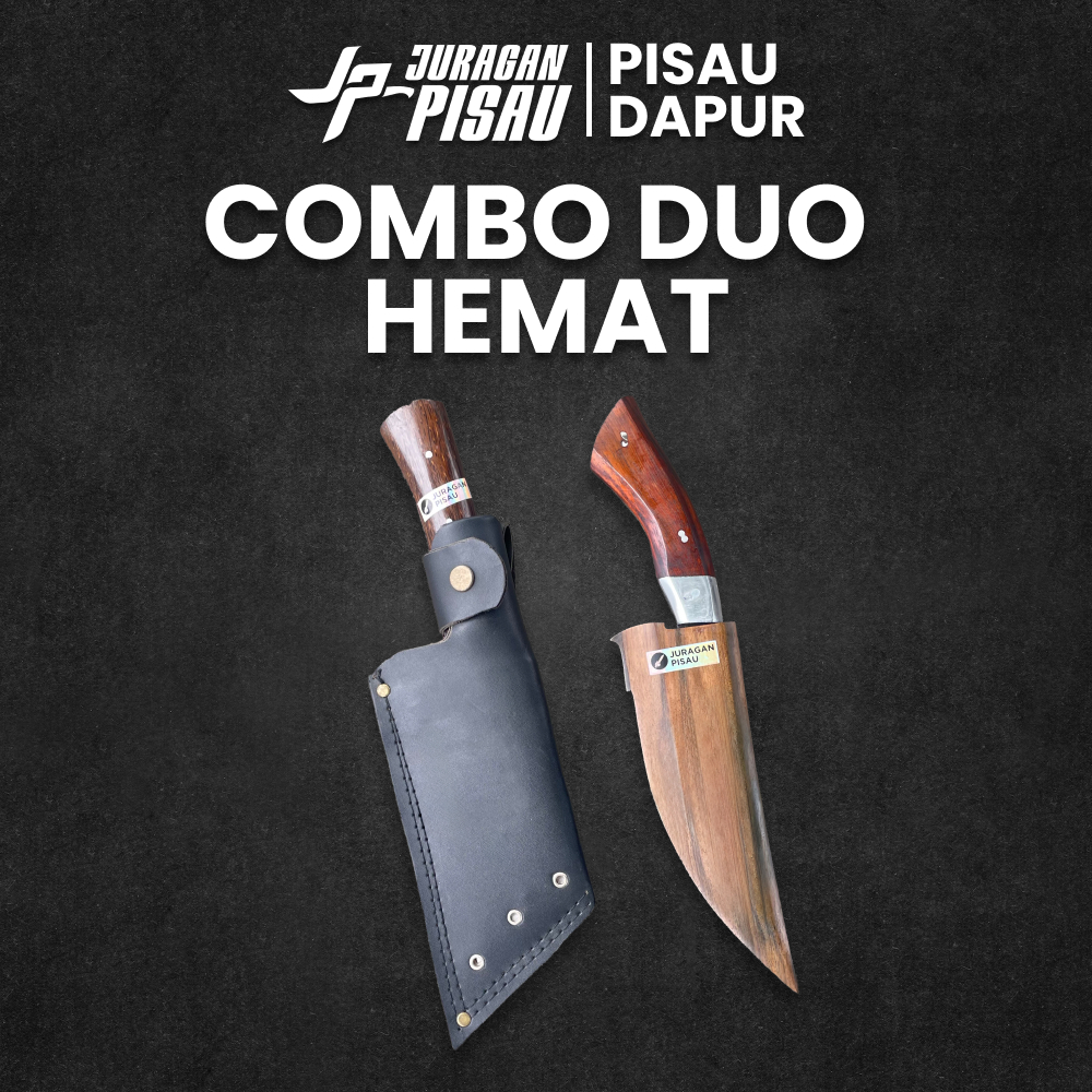 Kombo Hemat Pisau Dapur Besar Seset Kulit Sapi Kambing Daging Sayur | Pisau Chef Profesional