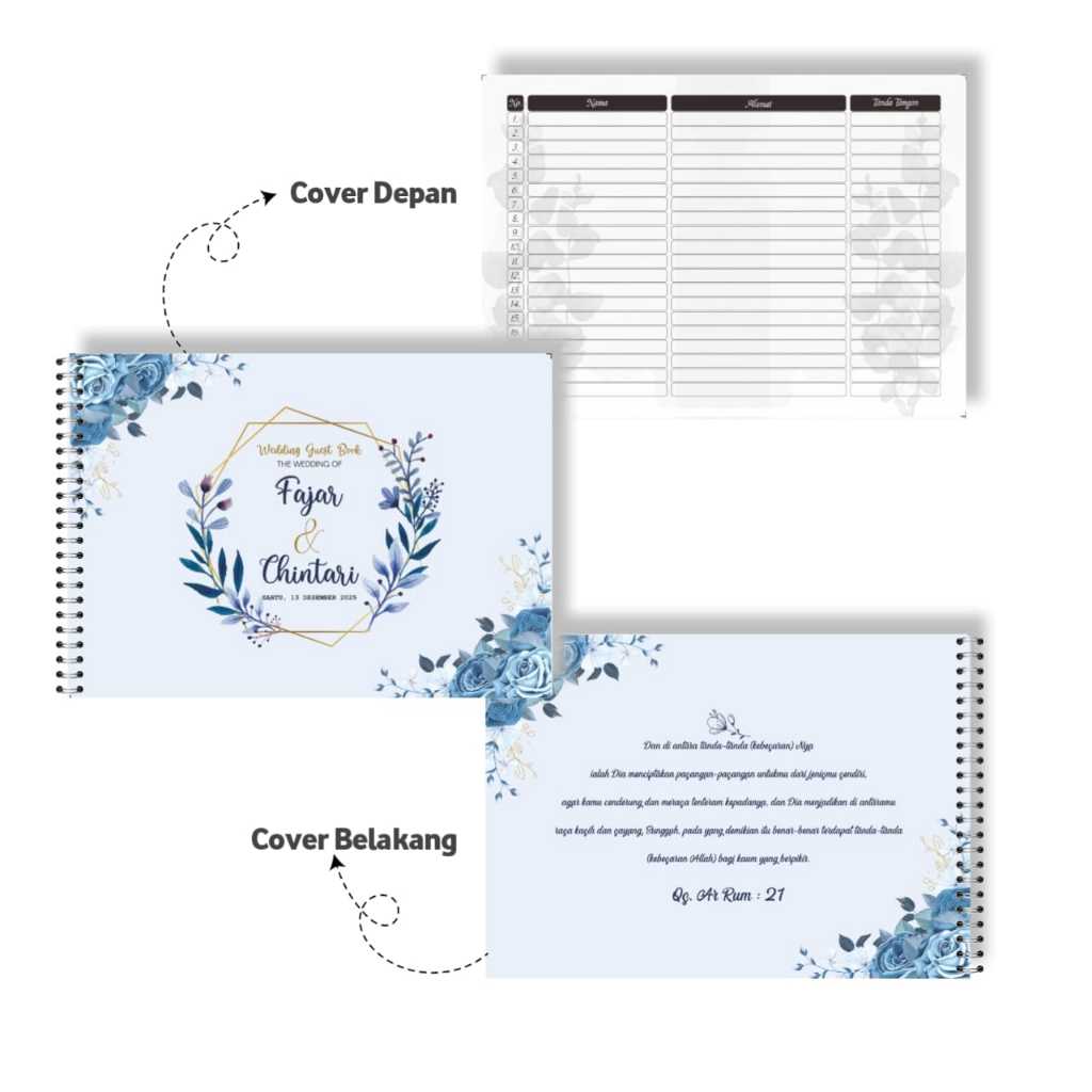 Buku Tamu Pernikahan / Wedding Guest Book / Buku Tamu Pernikahan Premium
