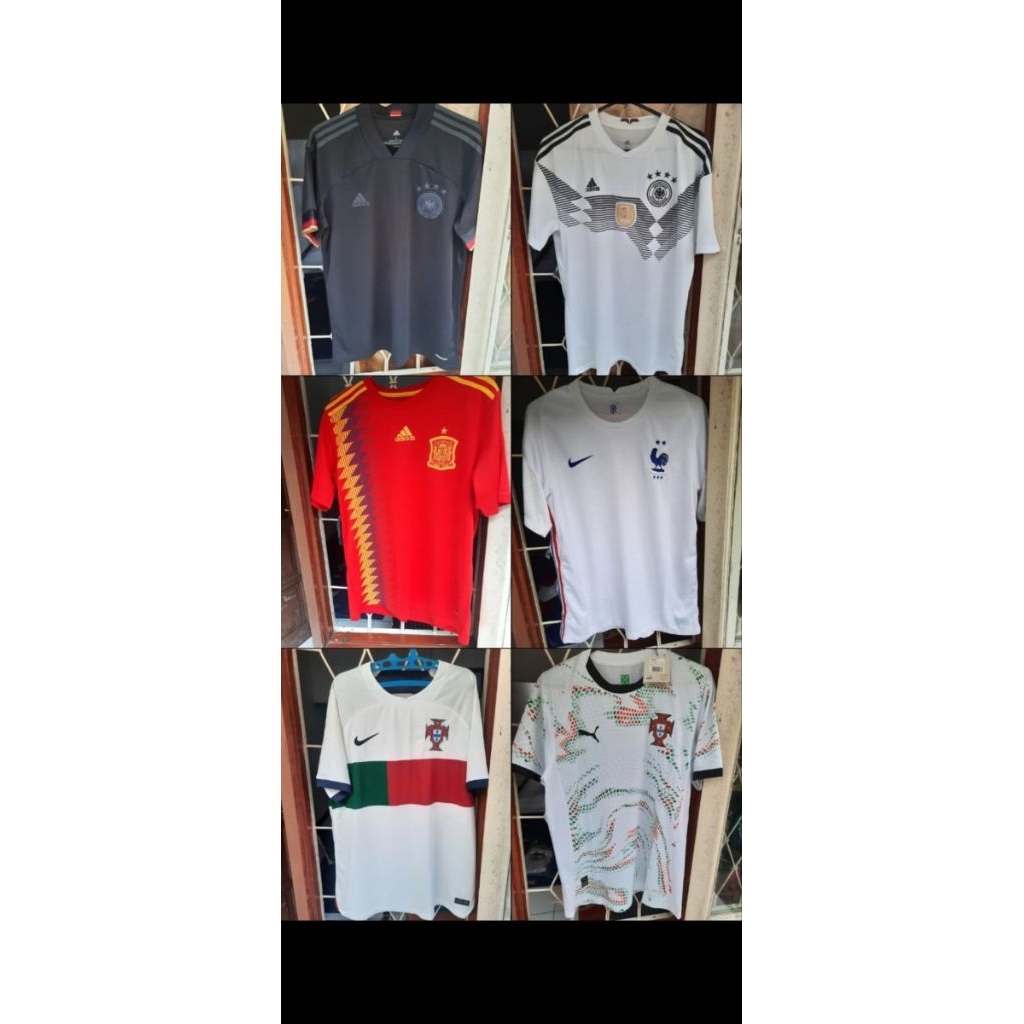 Jersey Portugis, Prancis, Belanda, Spanyol, Jerman Home & Away 2014, 2016, 2020, 2024 & 2025