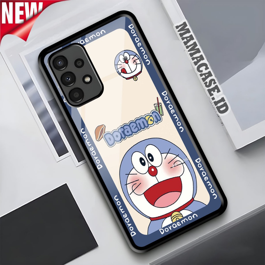 Softcase SAMSUNG A13 A23 A32 A33 A52 A52S A53 A72 A73 4G Mamacase.id [ Doraemon ] Case Glass Kaca Ki