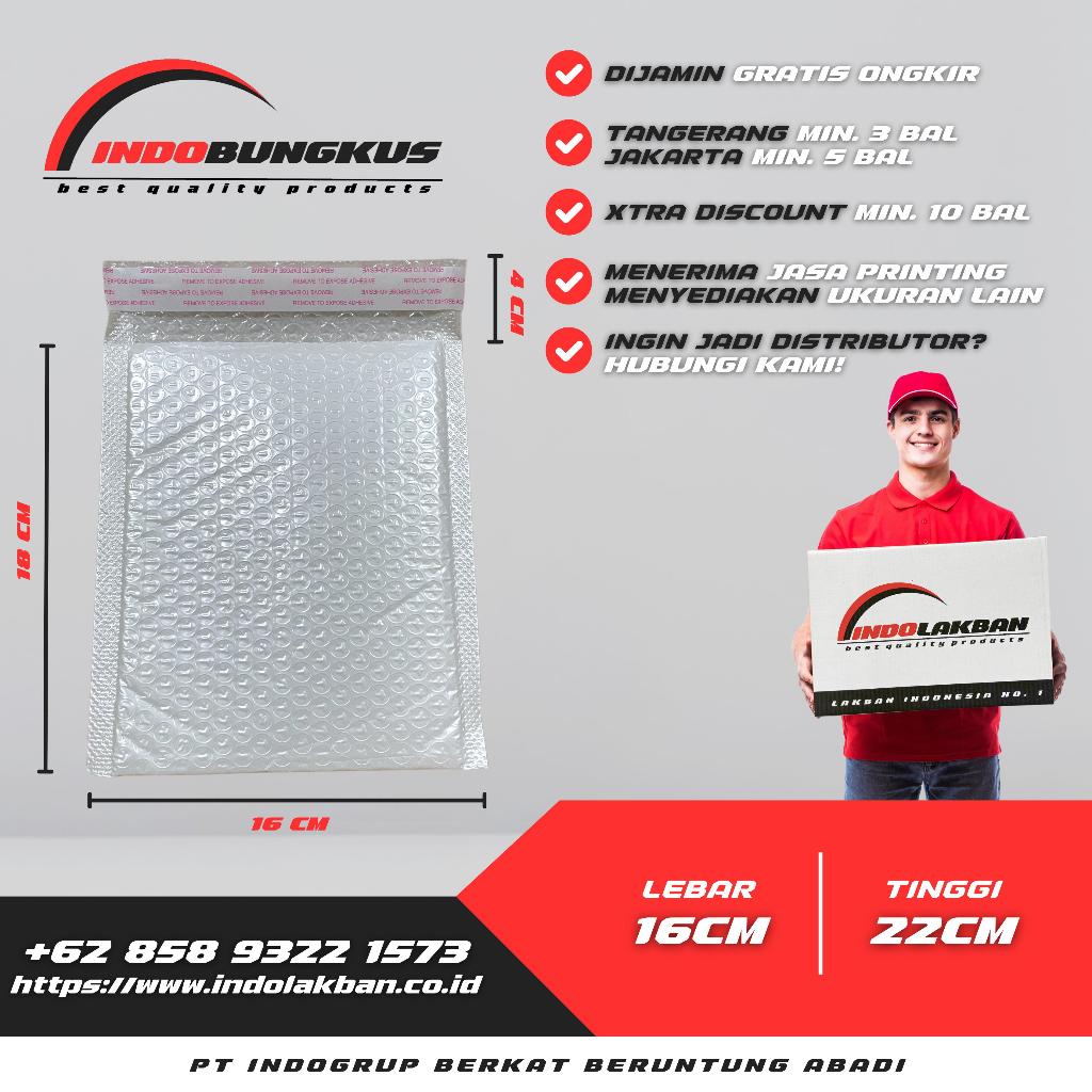 

[GRAB/GOJEK] Amplop Bubble Mailer Wrap Envelope Packaging 16x18 cm - Putih
