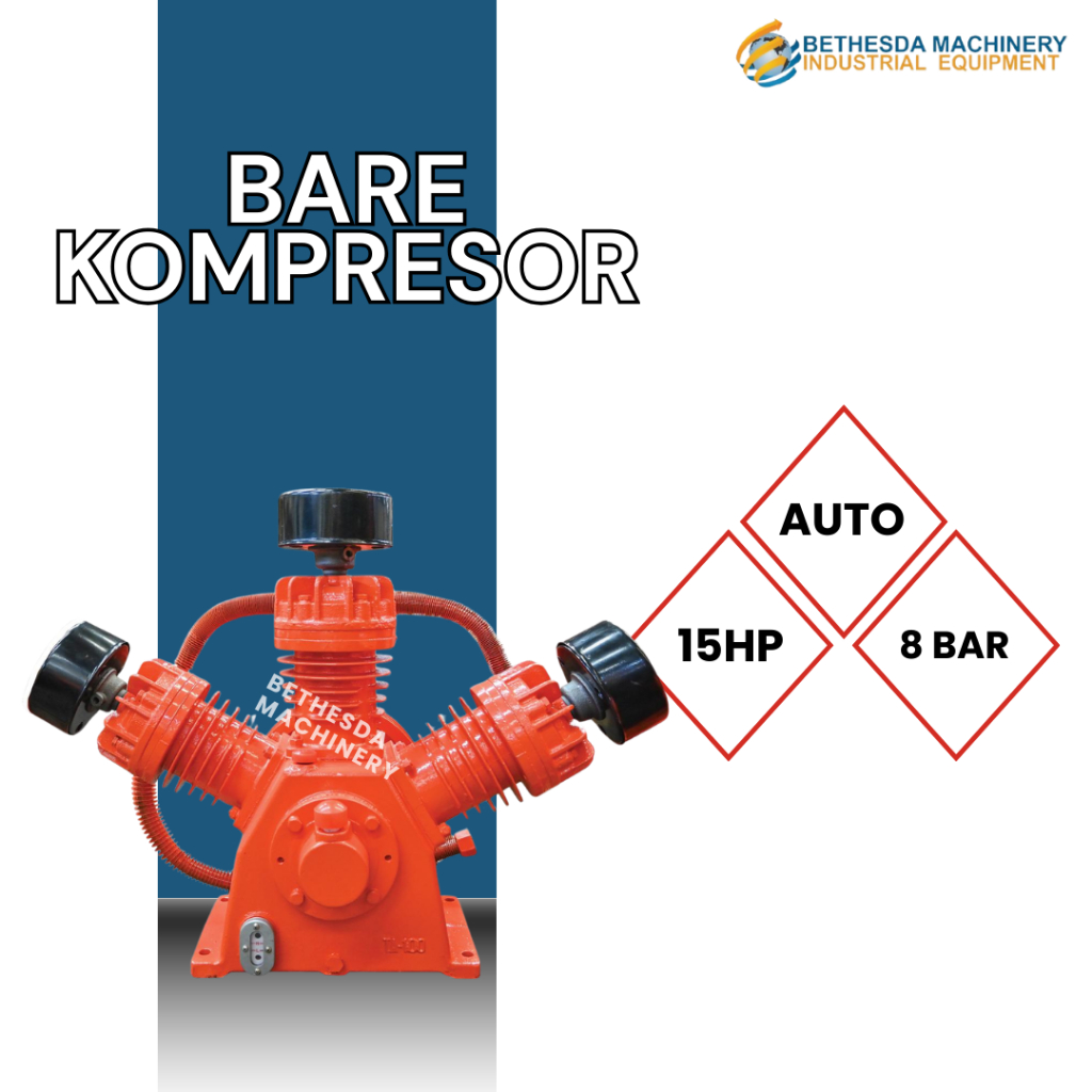 Bare Kompresor Udara 15 HP 8 BAR 3 PISTON AUTO Shark Kepala Kompresor