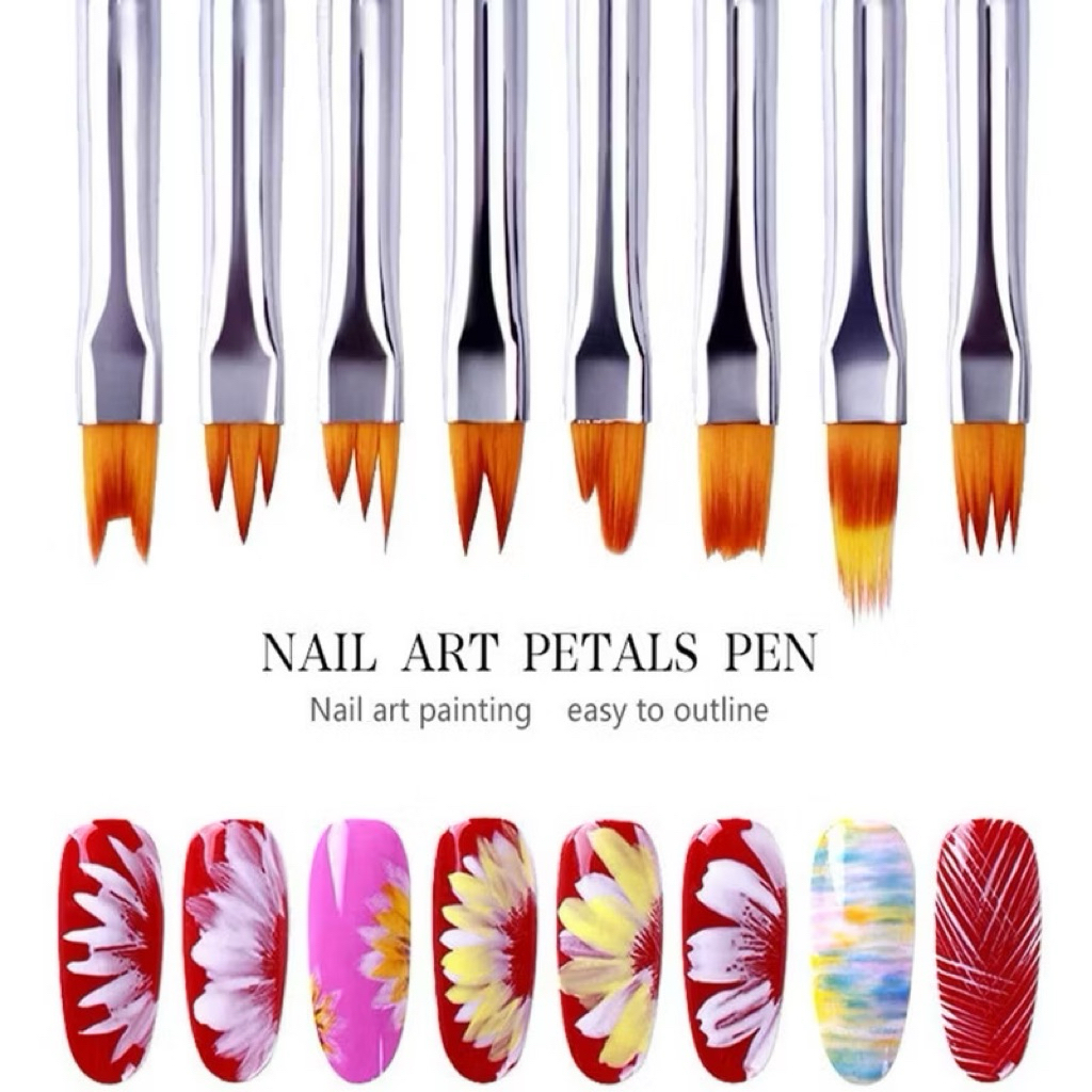 

8Pcs/Set Nail Art Pen Brush Kuas Painting Line Flower Drawing UV Gel Manicure Tool Painting Drawing Pen