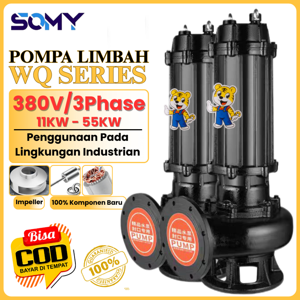 SOMY Pompa Celup Air Kotor 11-18.5KW 380V Pompa Limbah Septik Tank Pompa industri Pompa Air Kotor