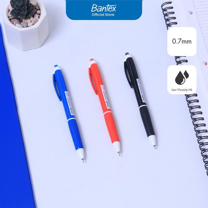 

Bantex Ballpoint 0.7 mm / Pulpen Tinta Warna Hitam Low Viscosity Ink Pegangan Karet Lembut BG6002