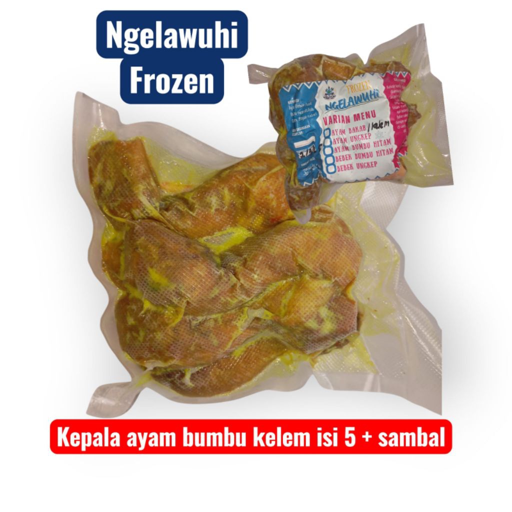 

Kepala ayam Frozen bumbu kelem isi 5 + sambal/kepalaayamfrozen/kepala ayam bumbu kelem siap masak/Frozen food