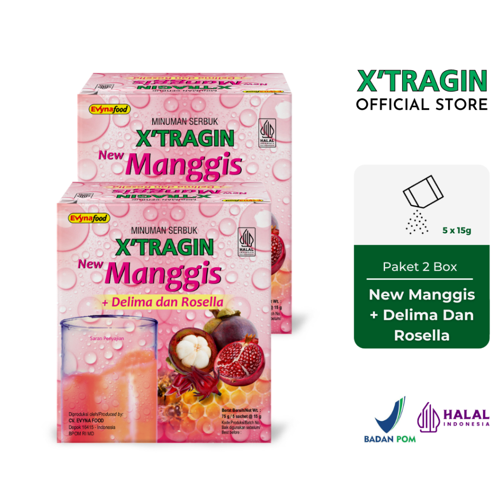 

X'Tragin New Kulit Manggis + Delima Dan Rosella Paket 2 Box