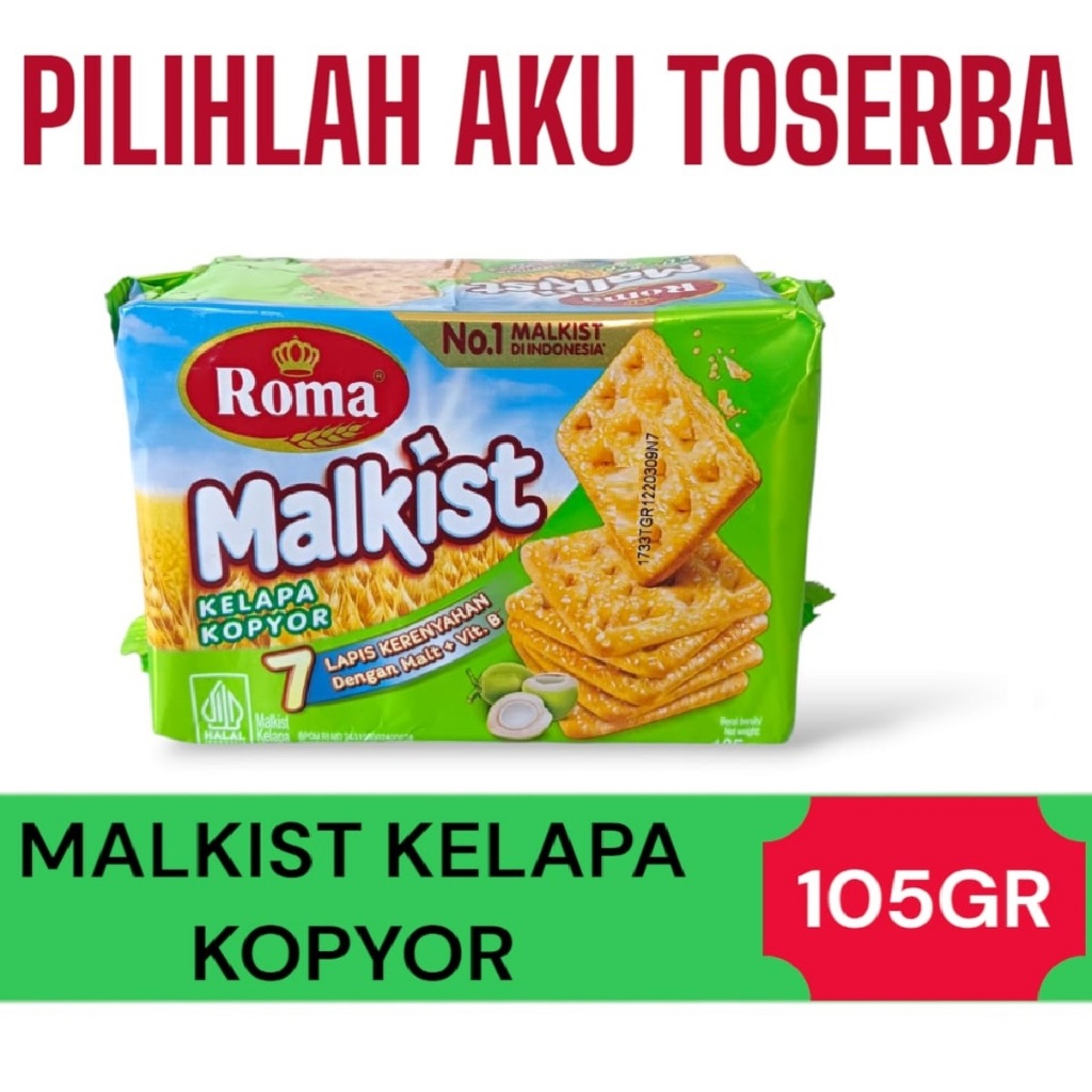Biskuit Roma Malkist KELAPA KOPYOR 105 gr - ( HARGA SATUAN )