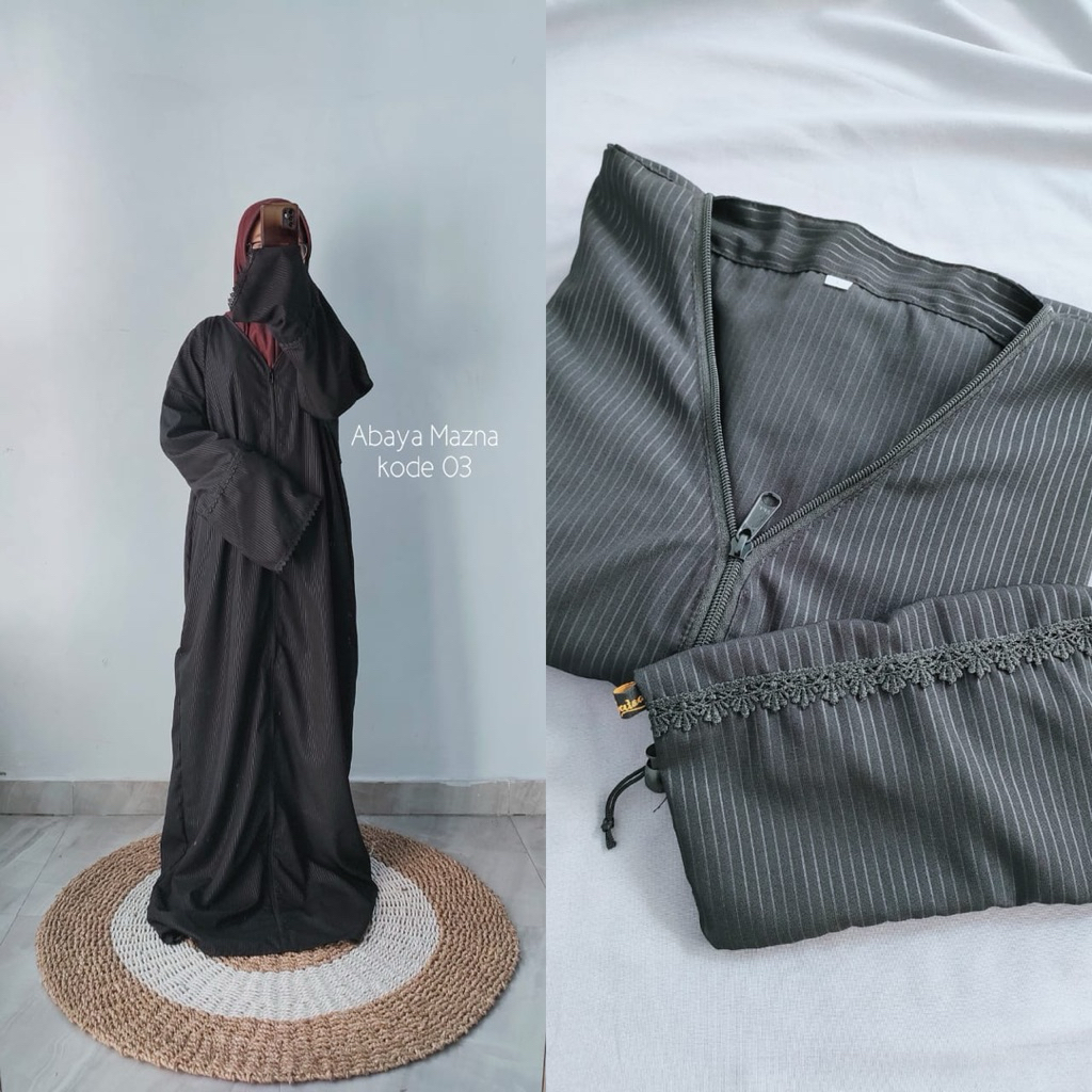 ABAYA MAZNA || ABAYA ARAB ZIPER EMBOS || ABAYA SHOLAT DEWASA