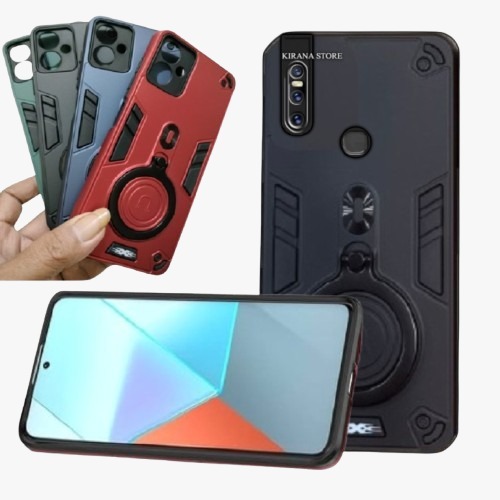 Case Hp Untuk VIVO V15 Hard Case Robot Kickstand Casing Ring Pro stand Holder