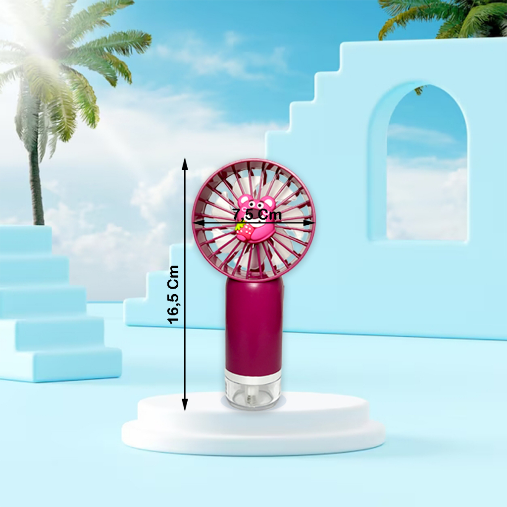 Kipas Nano Spray Fan Portable Mini Fan Karakter Lucu 3-Speed Wind