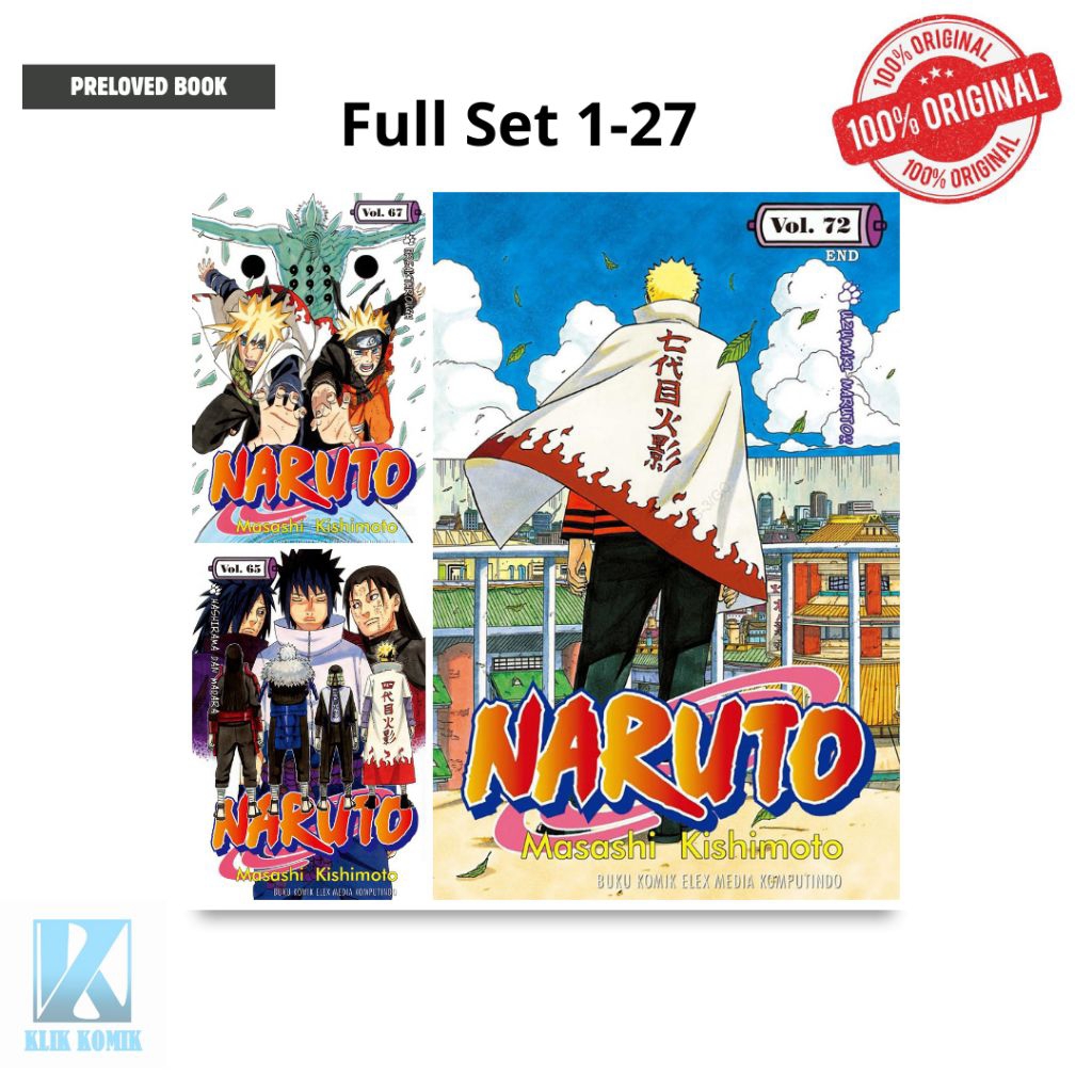 Komik Naruto Masashi Kishimoto Full Set 1-72 Tamat Original Elex Media