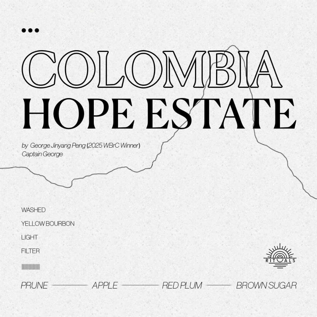 

Captain George Colombia Hope Estate Margarita Lot Yellow Bourbon | 100 gr | rituals. | Single Origin Specialty Arabica Beans | Biji Kopi Filter Light Nordic Roast