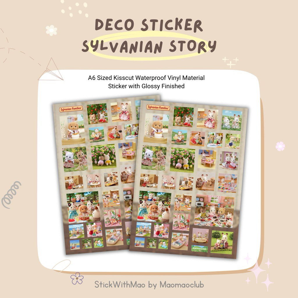 

Sylvanian Story Vintage Families Calico Critters Deco Sticker Sheet Aesthetic for Journal Journaling by StickWithMao