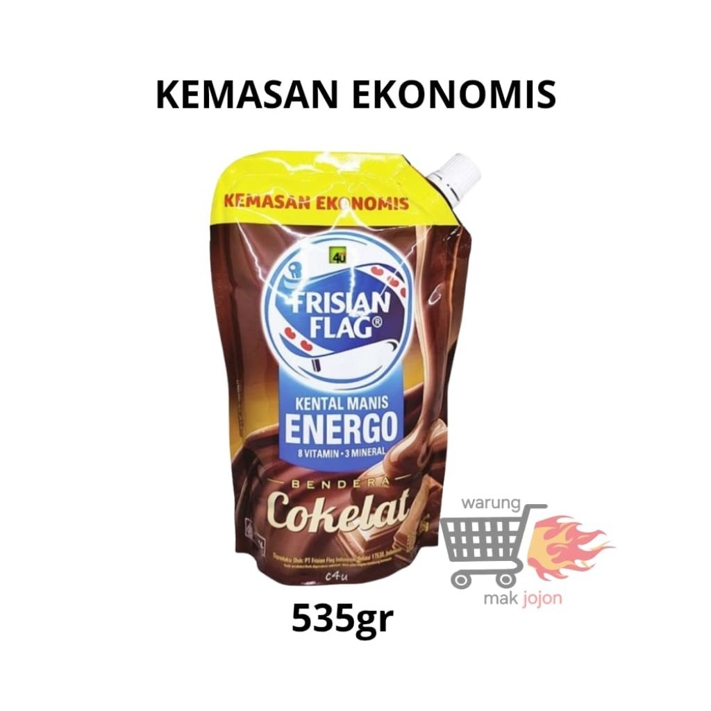 

Frisian flag susu kental manis susu bendera coklat energo kemasan ekonomis 535gr