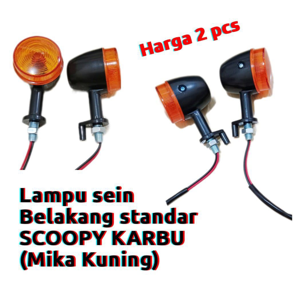 Lampu Sein Belakang SCOOPY KARBU Hitam (Mika KUNING)sen Standar Scoopy lama belakang