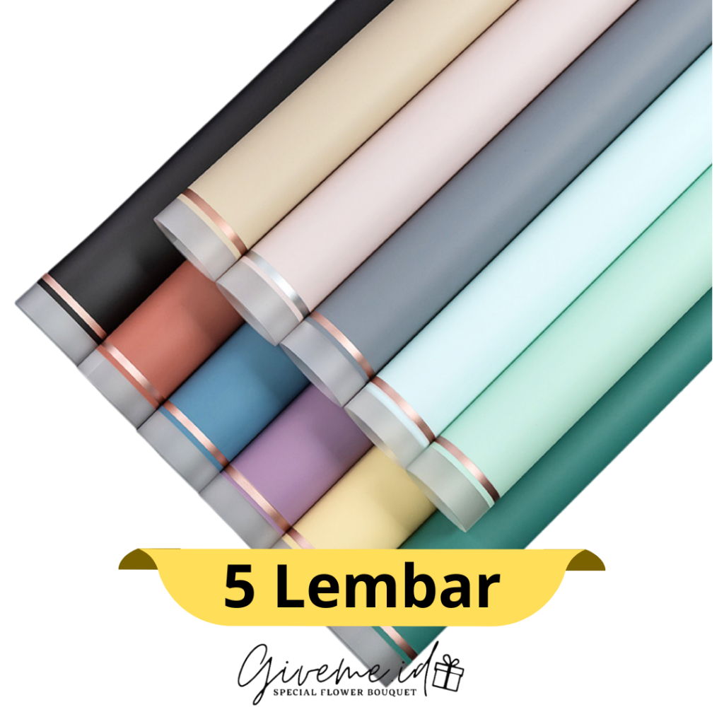 

Cellophane Frame Uno 5 Lembar Ecer Kertas Buket Florist Frame Transparan List Gold Wrapping paper