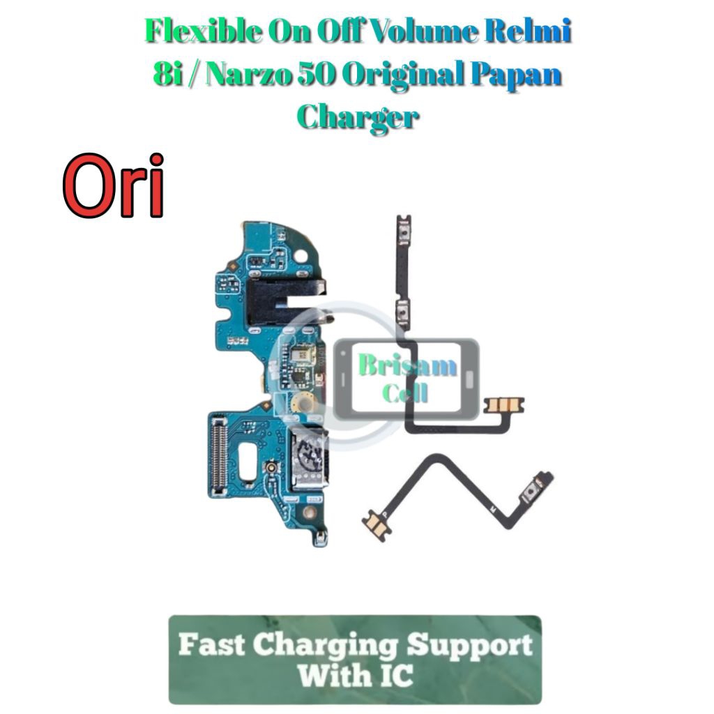 Flexible On Off Volume Relmi 8i / Narzo 50 Original Papan Charger