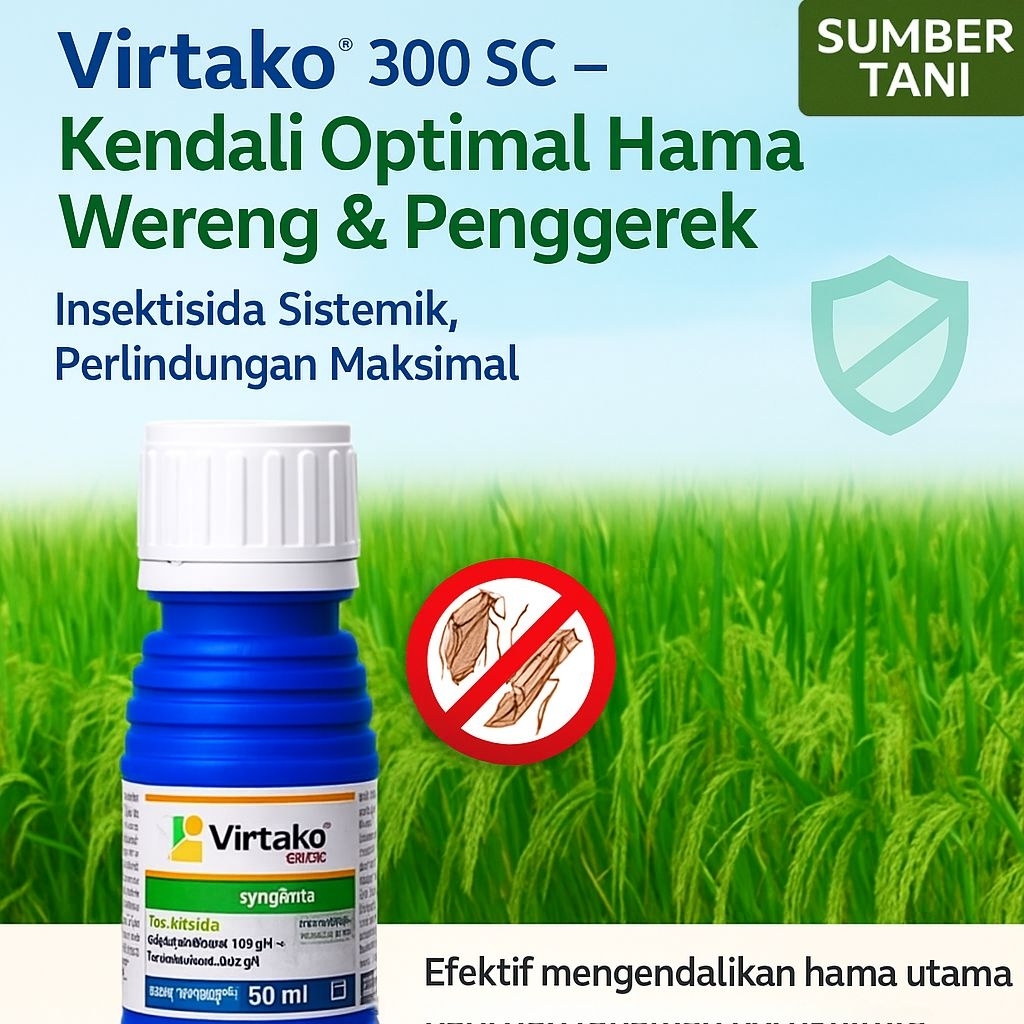VIRTAKO 300 SC 50ML, Insektisida racun kontak dan sistemik,obat ulat tanaman