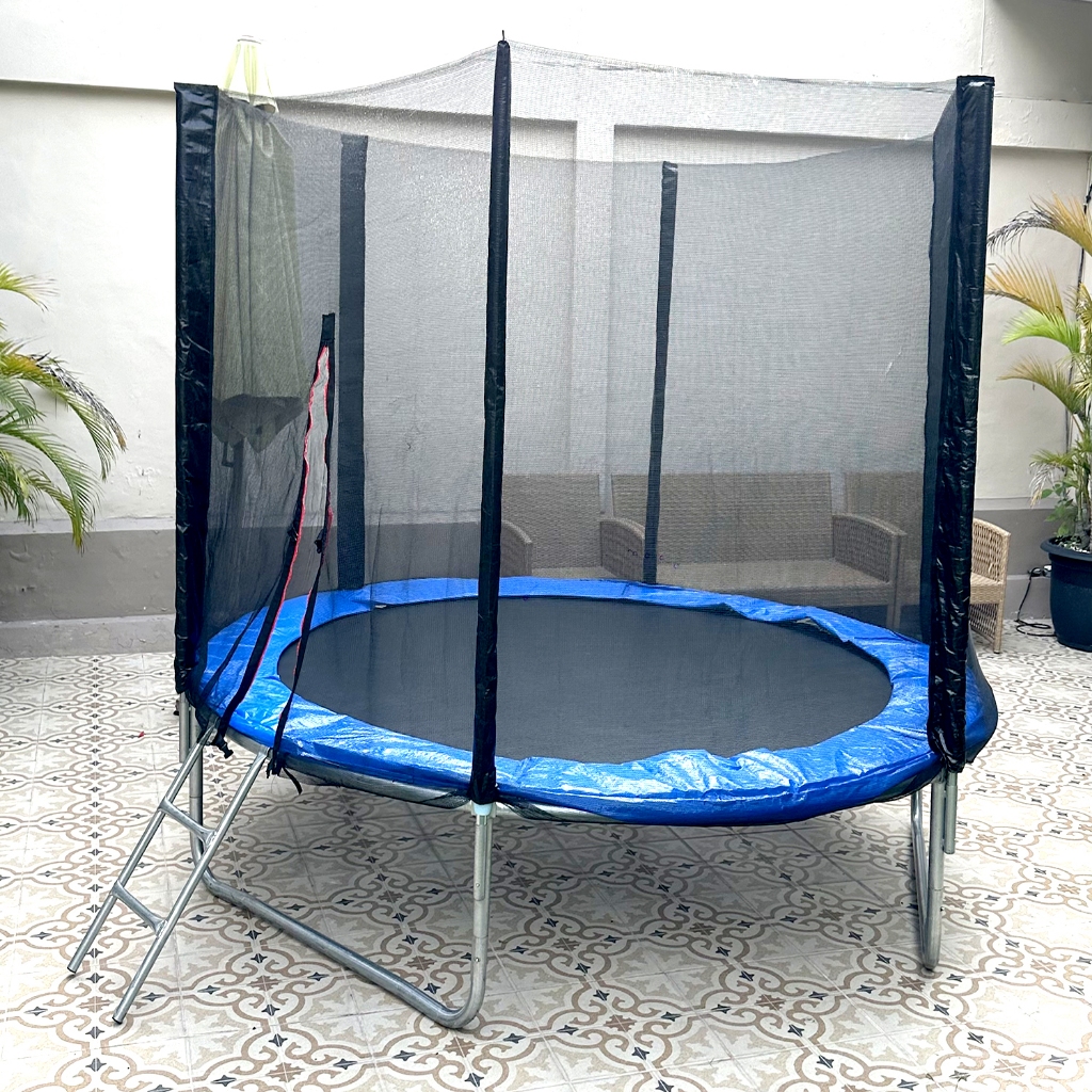 ARBER - Trampolin Anak Dewasa Olahraga 6feet 1.8m + Tangga, Trampolin Mainan Anak Dewasa Outdoor, Tr