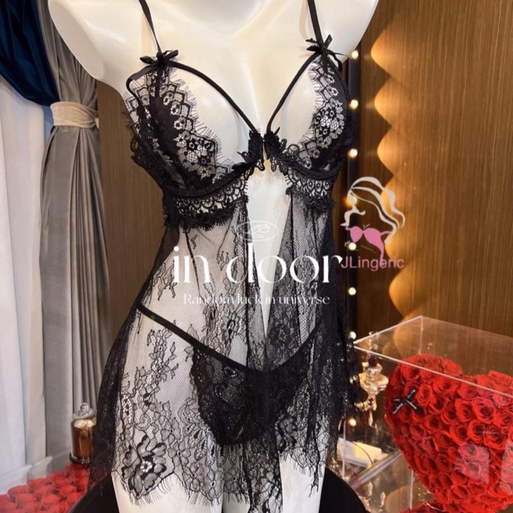 SEXY LINGERIE HOT / BAJU TIDUR WANITA DEWASA / NIGHTDRESS SEXY / LINGERIE BROKAT LACE SEKSI / BACKLE