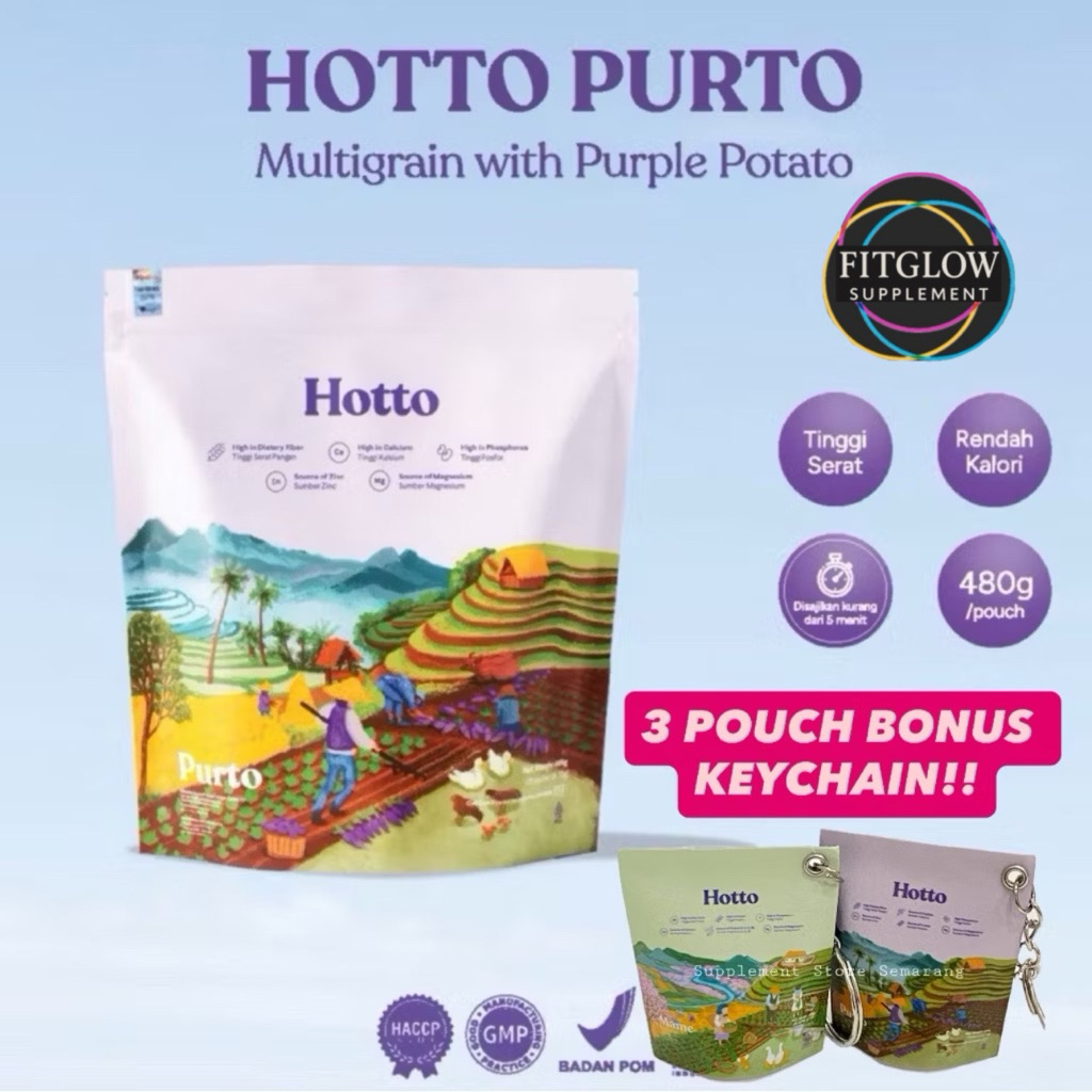 

(Bisa Gosend, BONUS!) HOTTO PURTO 1 POUCH 16 SACHET- HOTTO MAME 1 POUCH 12 SACHET Superfood Ubi Ungu Multigrains Maag Gerd Kolesterol Oat Edamame Whey Protein Pengganti Sarapan HALAL BPOM
