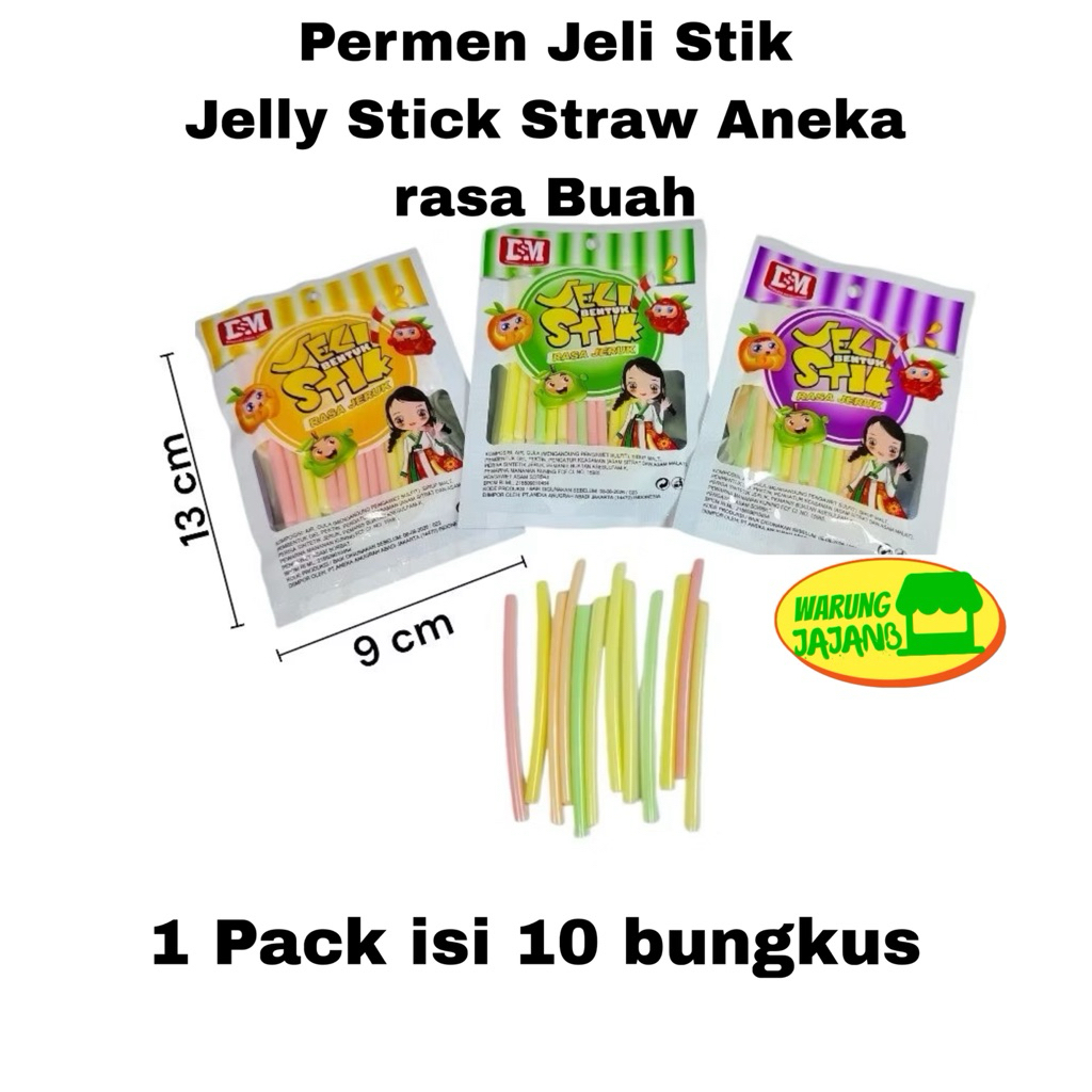 

PERMEN JELLY STICK Pendek Permen Kemasan Plastik 1 pack isi 10 pcs