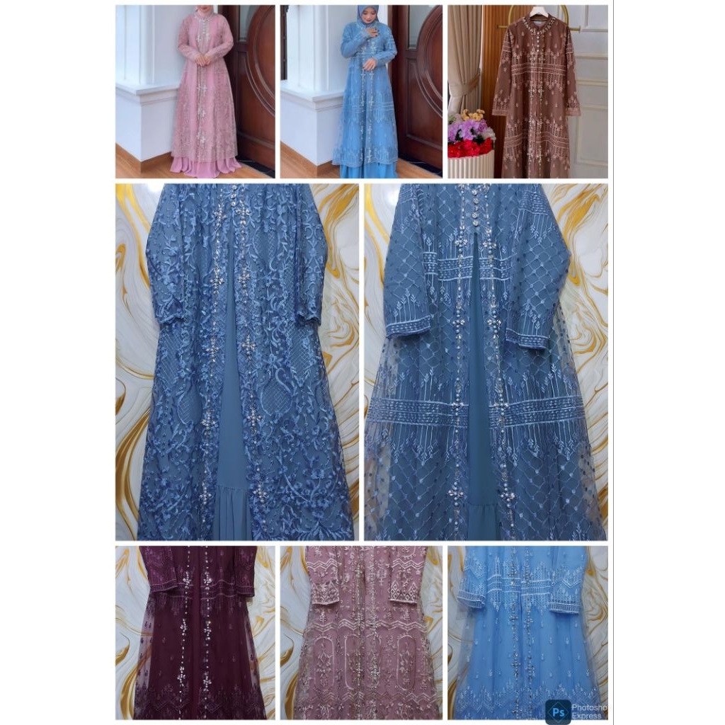 GAMIS PESTA / GAMIS BROKAT / GAMIS WANITA DEWASA / GAMIS BRUKAT / GAMIS AUTER / GAMIS AUTER LEPAS PA