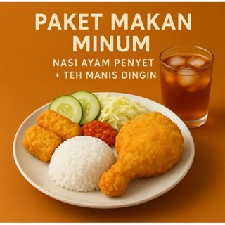 

Nasi Ayam Penyet + Teh Manis Dingin