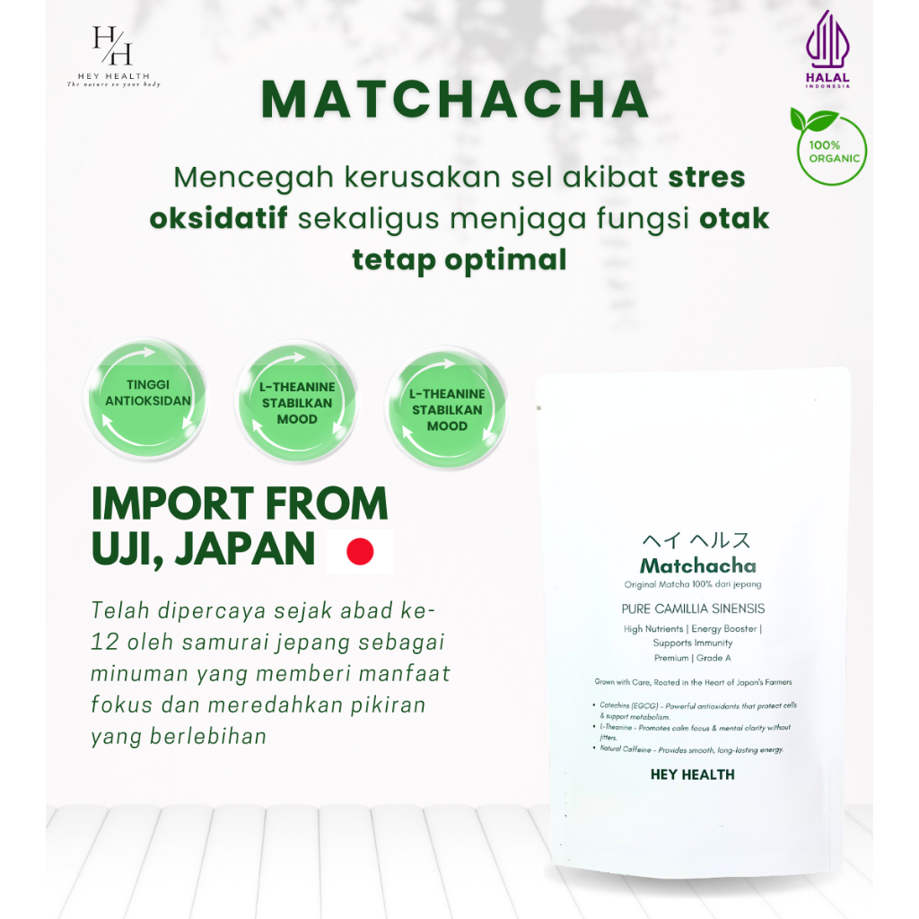 

Matchacha Matcha Pure 50 gram original japan kyoto import bantu diet sehat dan stress
