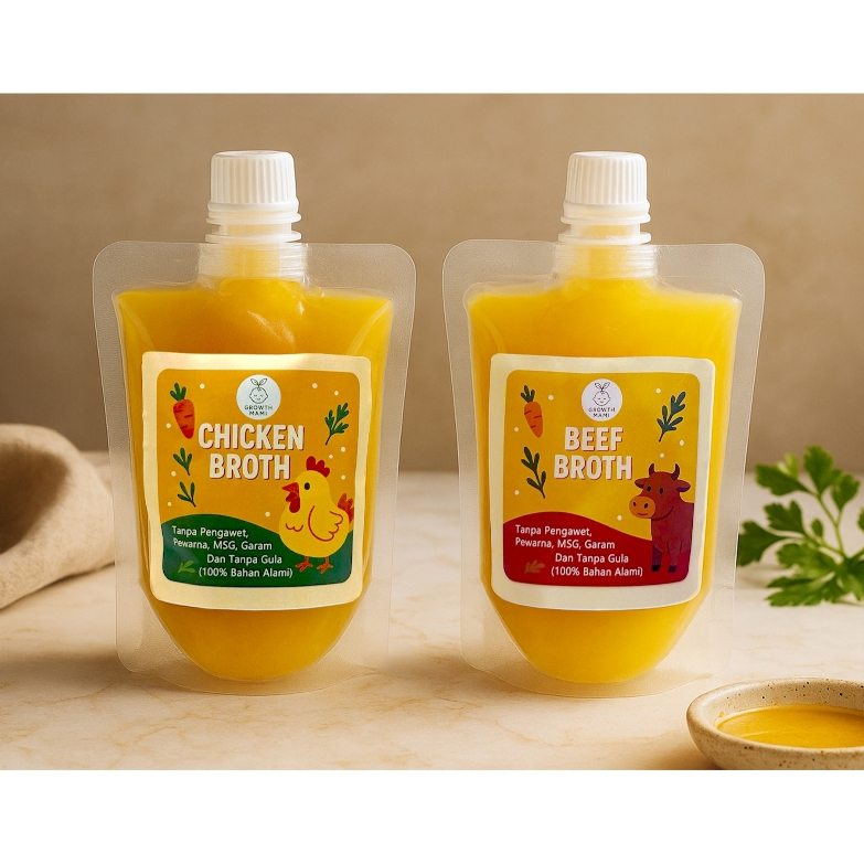

Growth Mami Kaldu MPASI Travel Pouch Kaldu Sapi Grass Fed Kaldu Ayam Kampung Organik Chicken Broth Beef Broth Kaldu BB Booster Bayi Dewasa