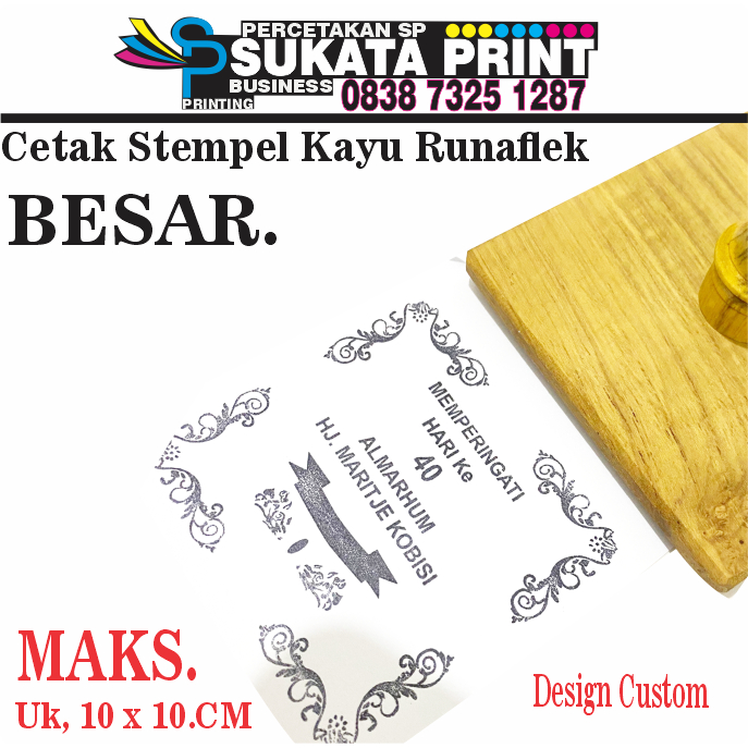 STEMPEL KAYU JUMBO DESIGN CUSTOM STEMPEL BESAR UKURAN 10X10CM