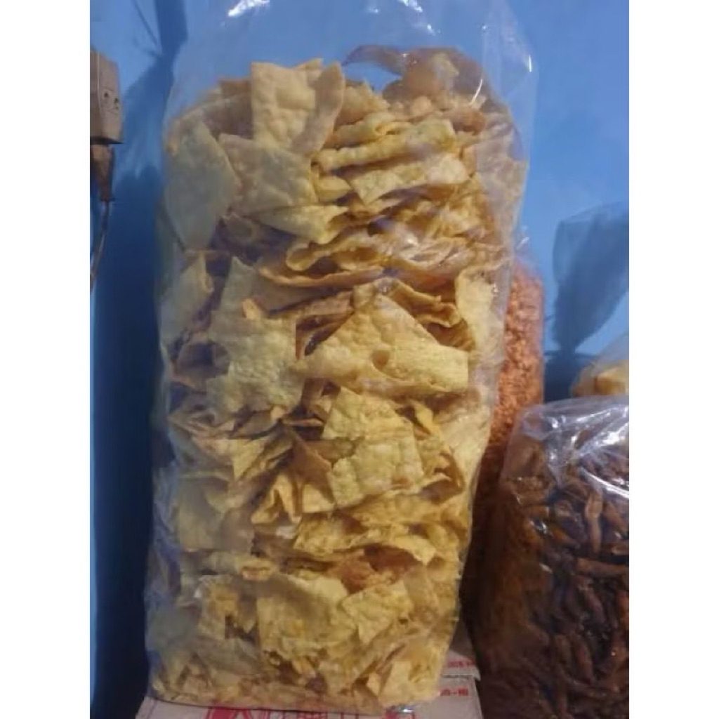 

1 BAL (ISI 3.8 KG) KERIPIK PANGSIT MIE AYAM (BAWANG ANGSA)