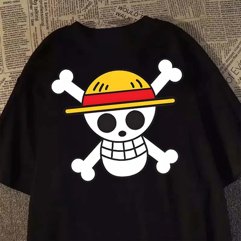 baju kaos one piece Logo Luffy Bajak Laut Topi Jerami Boxy pria keren distro original 100%