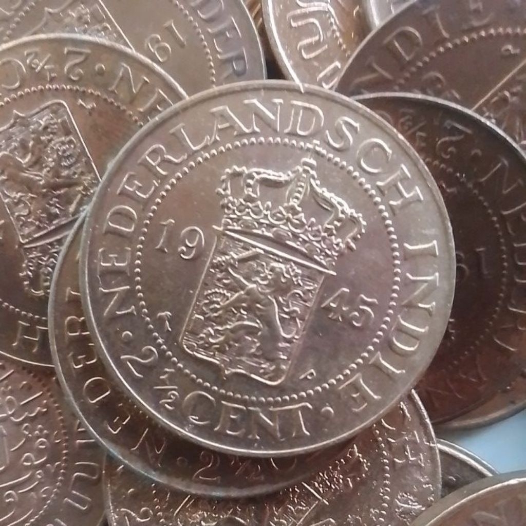 UANG KUNO KOIN NEDERLAND INDIE 2SETENGAH CENT